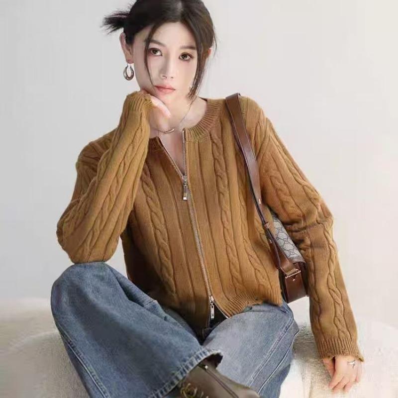 

Вязаный свитер женские кардиганы новые осенне-зимние красные короткие топы в паре с кардиганом высококачественный свитер куртка one size коричневый