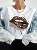 New Fashion Women T Shirt Leopard Lip Print T-Shirt T-Shirt Short Sleeve Tops Female Ladies Summer Tee Shirts Streetwear