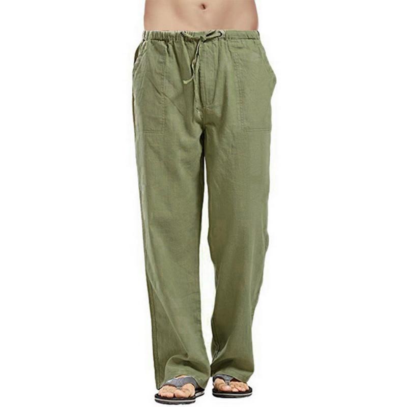 Men's Linen Casual Pants Spring and Autumn Men's Cotton and Linen Casual Trousers