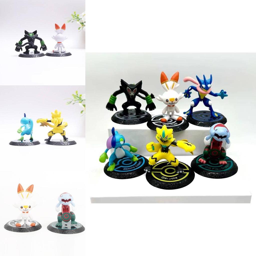 Adorable Pvc Action Figures Set Featuring 6 Unique Pocket Monsters Collectibles