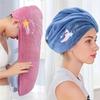 1pc Chapéu de cabelo de secagem rápida Super absorvente Macio Banheiro Mulheres Toalhas de cabeça Meninas Bonito Toalha de cabelo Cabelo Seco Envoltório Bonnets