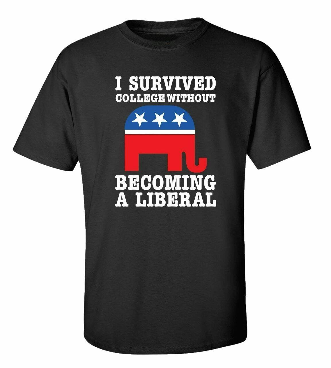 Funny Political Survived School Bags No Becoming A Liberal Adult Short T 2XL