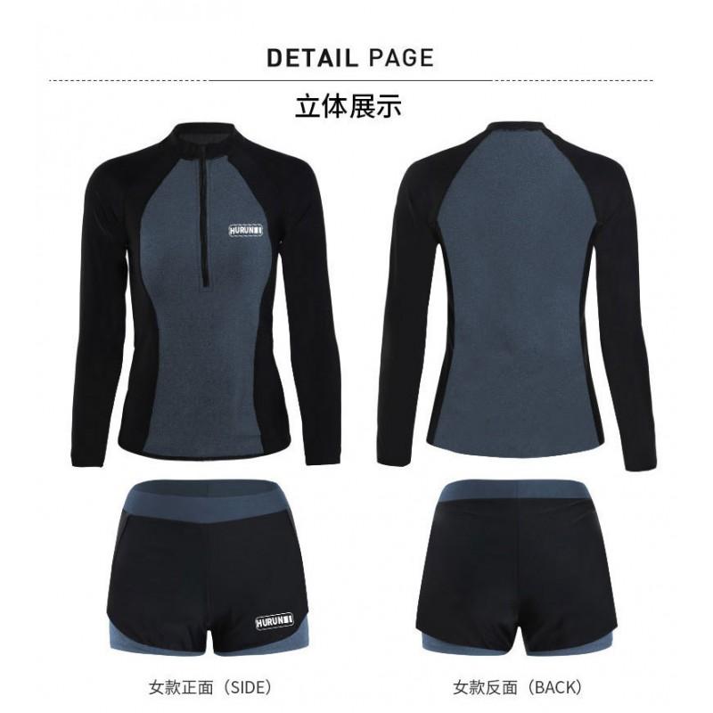 Unisex Long Sleeve Rash Guard Set With UPF 50 Sun Protection Snorkeling Surfing Swimming