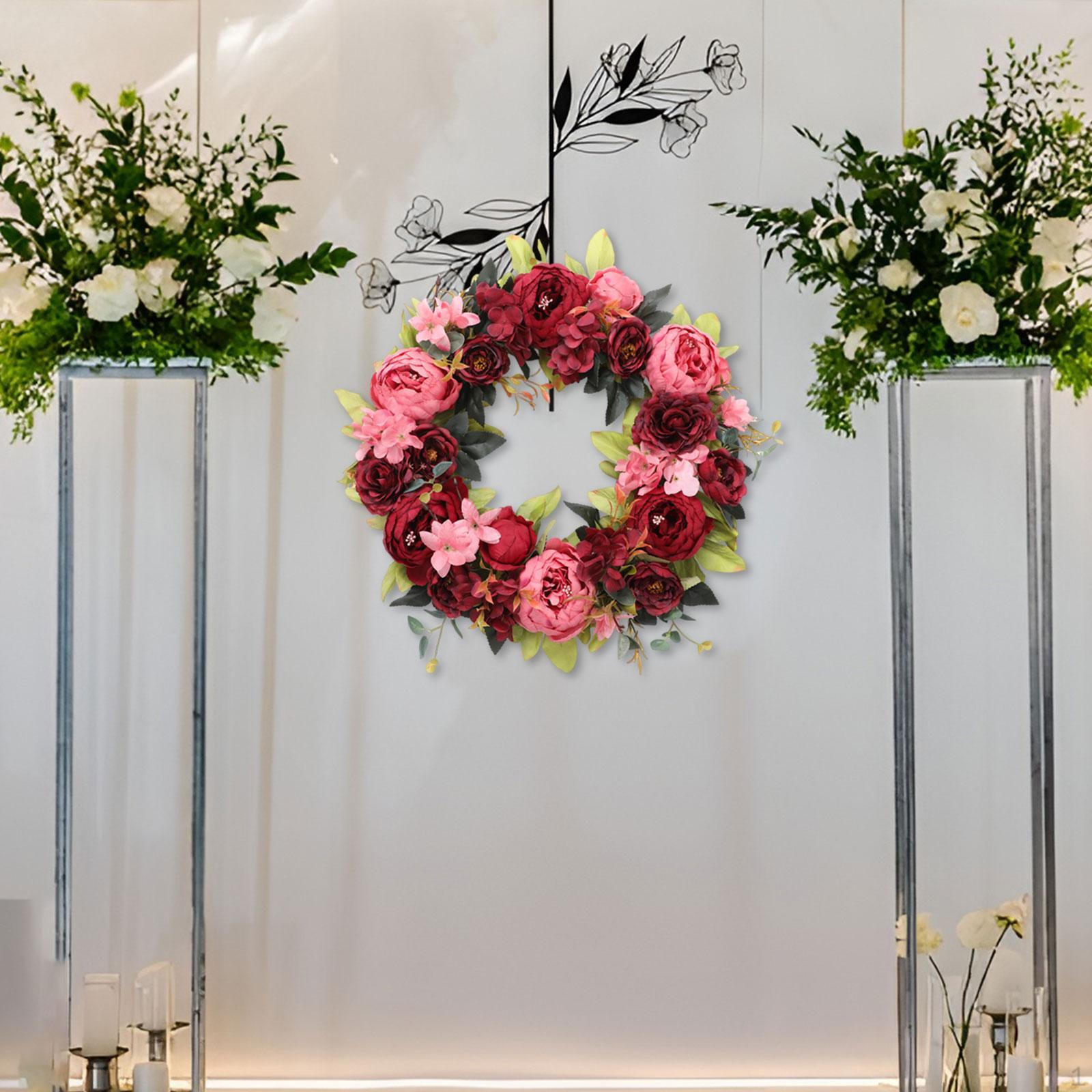 

Штучний півонієвий вінок Квіткова композиція Міцна гірлянда для річниці Вікно Red