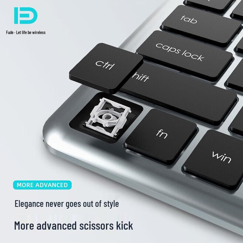 Fude K602T Ultra-Thin Tri-Mode Wireless Keyboard