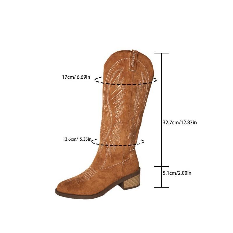 Nya retro broderade Martin-kängor i stor storlek för damer, höst och vinter, tjock klack, mellanhögt skaft, riddarstövlar, korta stövlar