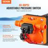 Water Diaphragm Pump, 13.25 liters, 55 PSI Rated Pressure (40-80 PSI Adjustable), 12.7mm MNPT Self Priming Sprayer Pump with Pressure Switch for RV