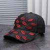 New fashion red lip embroidery decoration niche versatile casual baseball cap breathable comfortable Internet celebrity personality cap