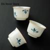 2 Stück/Set Reine Handbemalte Schmetterlingsorchidee Teetasse Boutique Persönliche Tasse Meistertassen Chinesisches Teezubehör Dekoration 28ml
