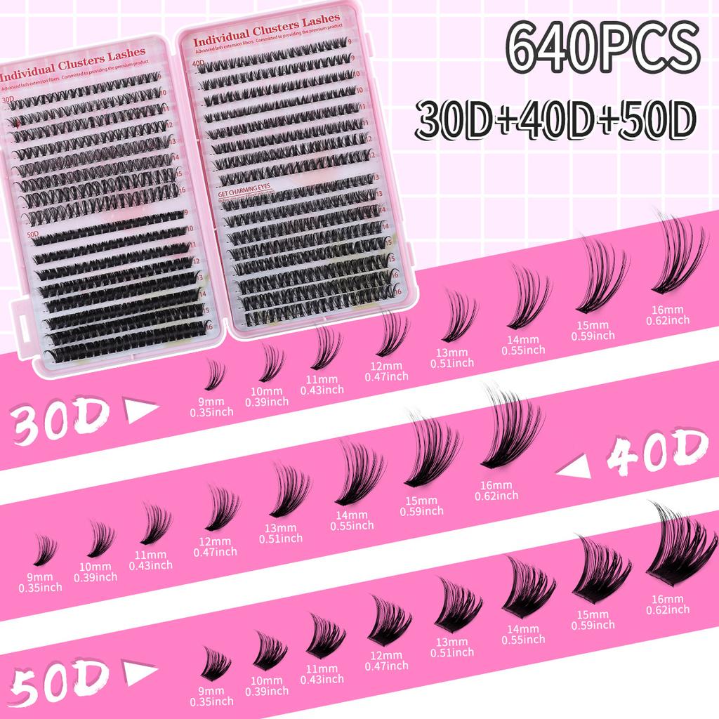 Diy Single Tuft Large Capacity Eyelash Book False Eyelashes 640 Tufts 30D40D50D Multiple Hair Eyelashes