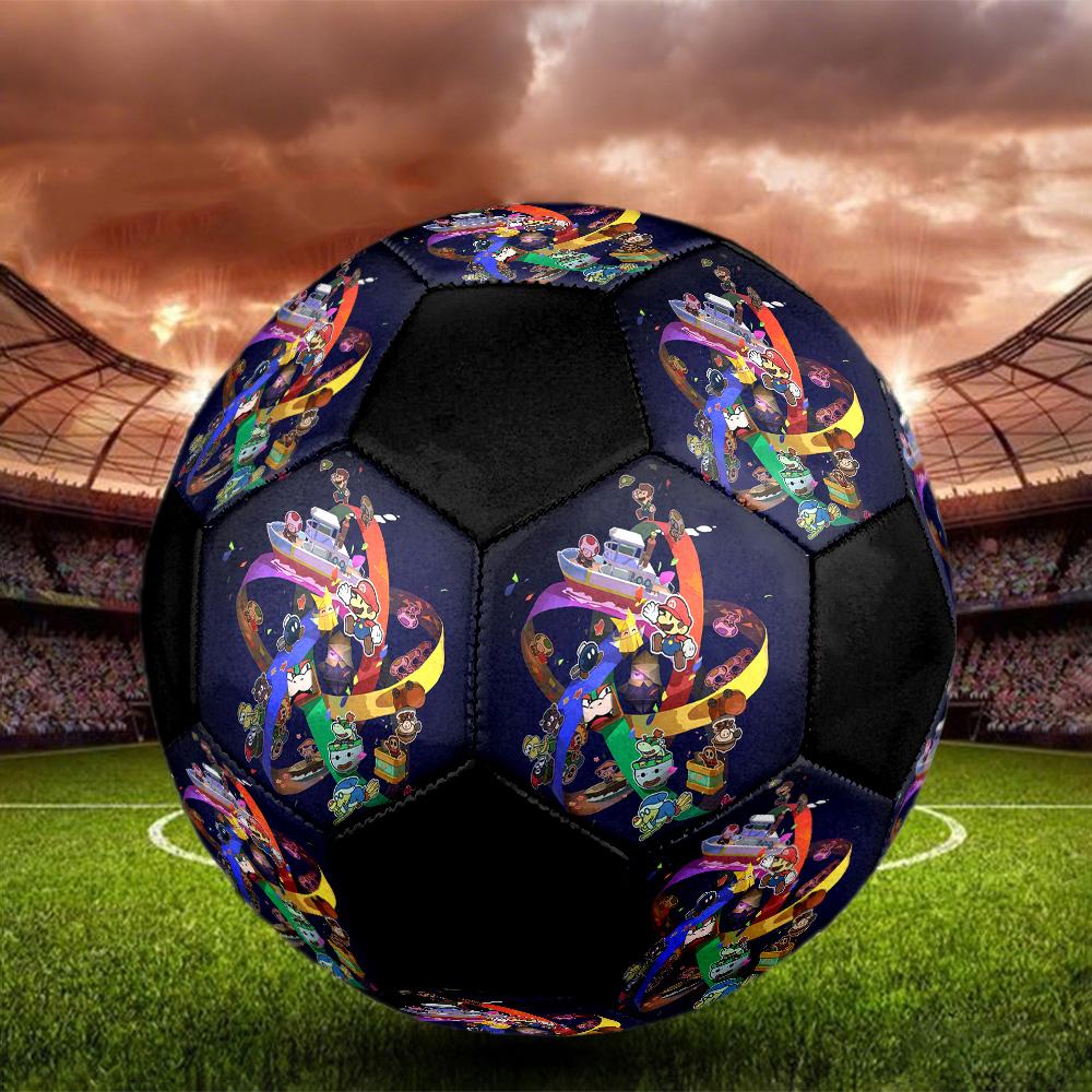 Super Mario4 Soccer Ball Colorful All Ages Machine Stitched PVC Competition Ready Durable High-Bounce.SIZE5