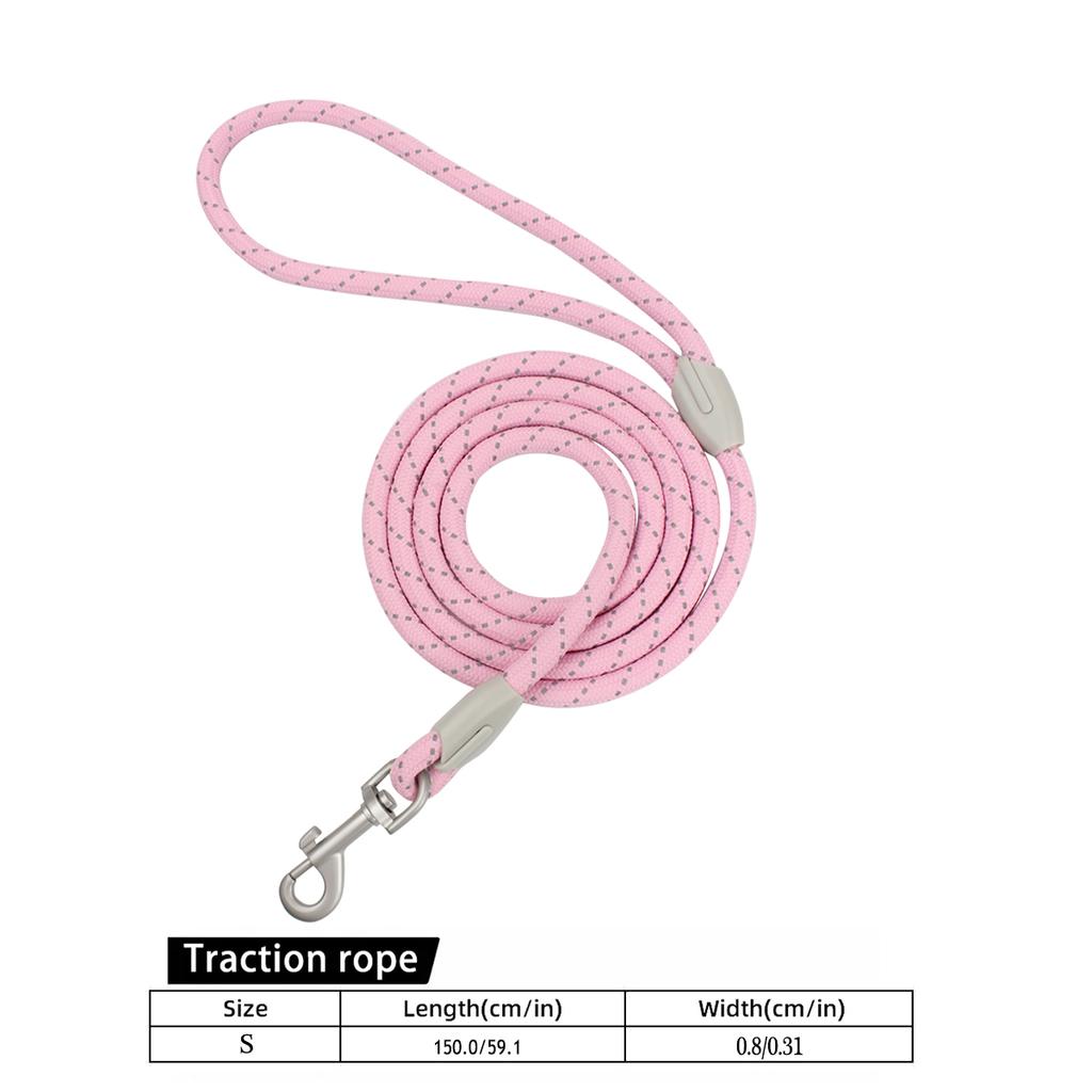 Strong Pet Dog Leashes Night Reflection Rope Guard Dog And Cats Walking Training Leash With Harness Collar Lead Strap 150CM Long
