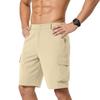 Men's Cargo Shorts Relaxed Fit with Multiple Pockets Button Closure Elastic Waistband Outdoor Apparel
