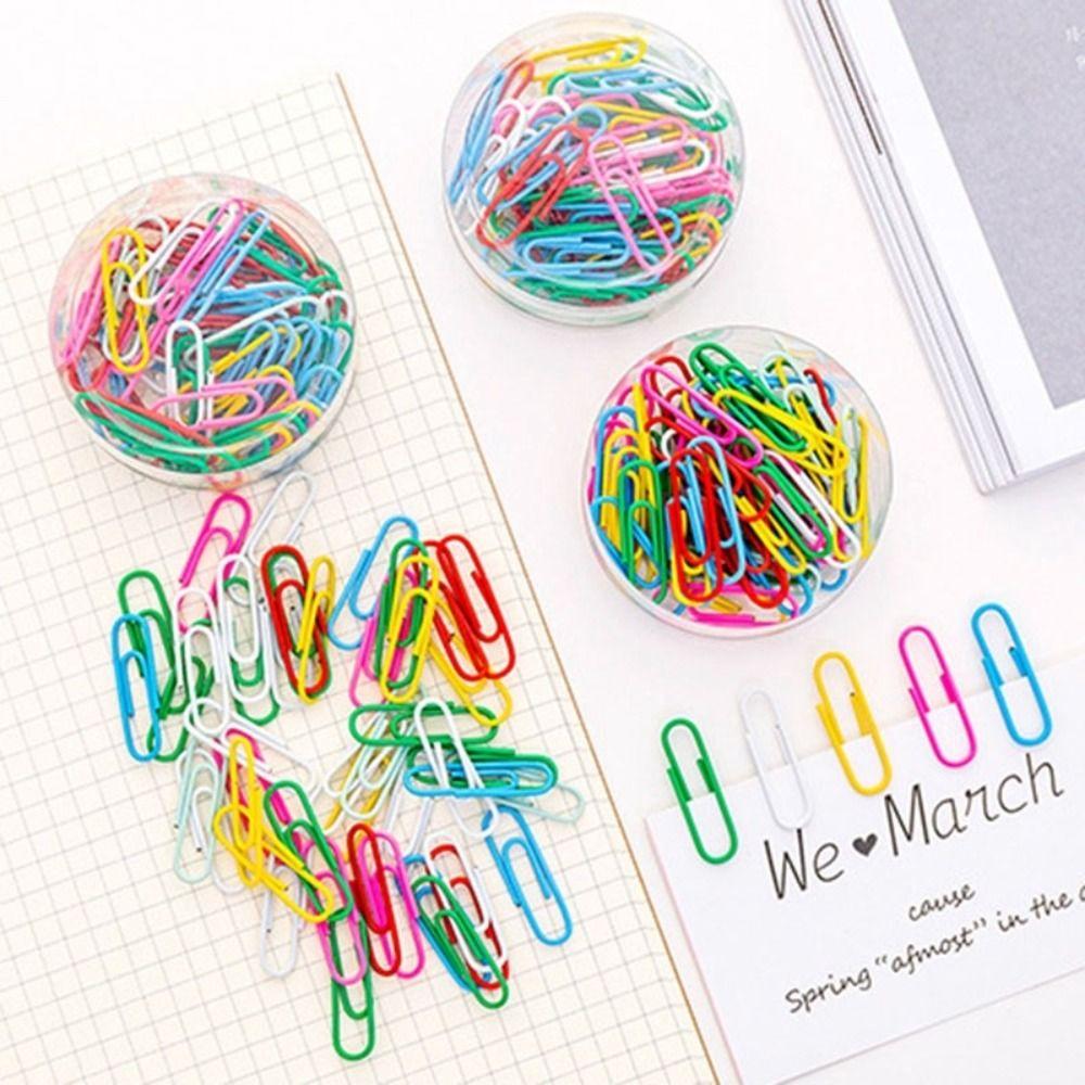 120Pcs/Box Multicolor Paper Clip Metal U-shaped Buckle New Tickets Photo Binder Clips