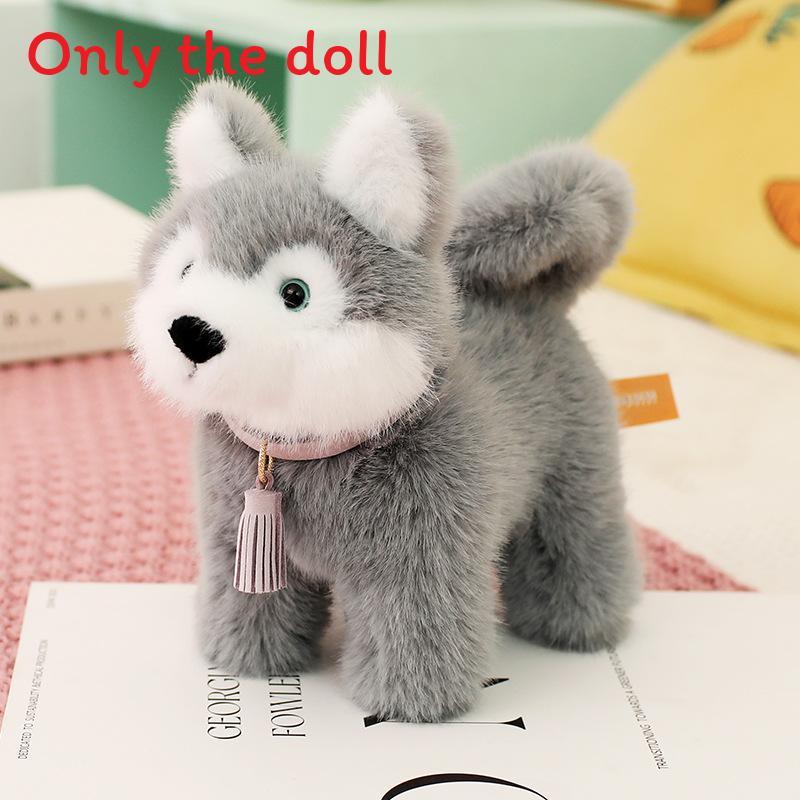 Cuter Husky Poodle Plush Dog With Tassel Necklace Decor For Kids Collection Gift