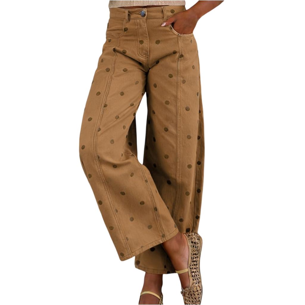 Women’s Wide Leg Jeans High Waist Y2K Style Patchwork Loose Fit Long Pants Casual Straight Trousers for Everyday Wear