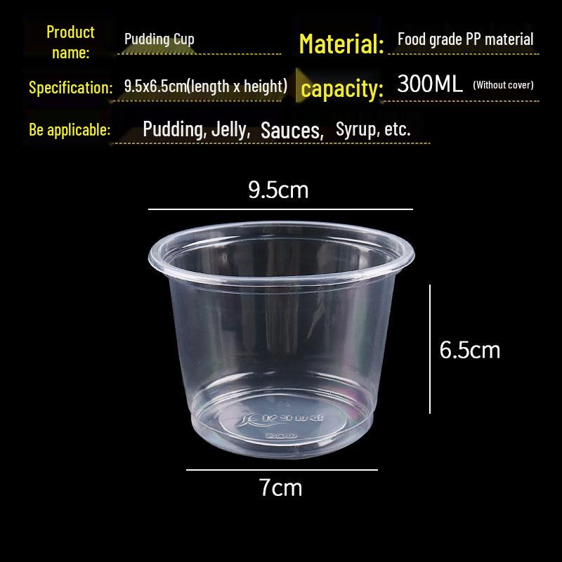 Einweg-Doppelwand-Milchgelee-Becher mit Deckel - Transparenter Kunststoff für Pudding, Gelee oder Suppe