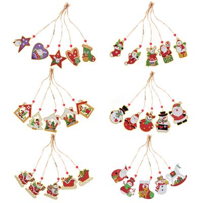 5/10pcs Diamond Painting Christmas Santa Claus Pendant Decoration Atmosphere Decor for Children Christmas Gift Natal Navided
