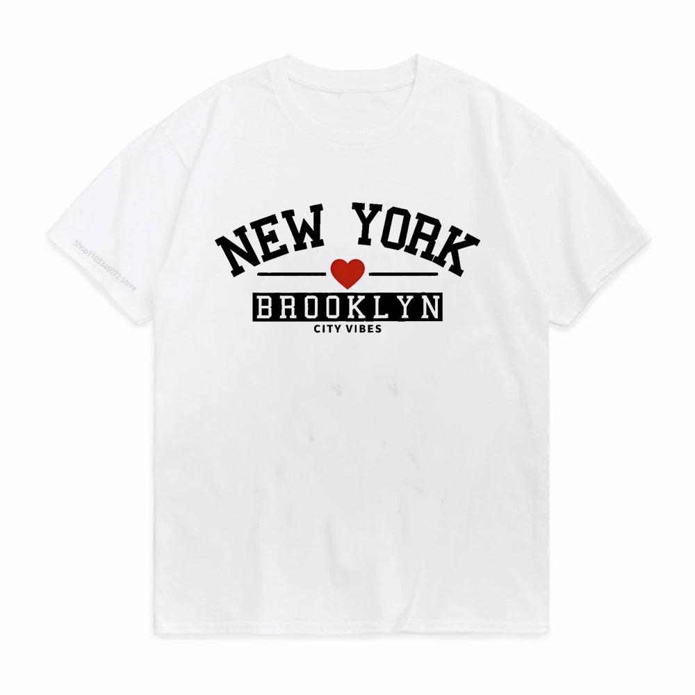 New York Brooklyn City Vibes Letter Print T Shirt men Women Breathable Casual o neck Tshirt Street Hip Hop Summer Fashion tees