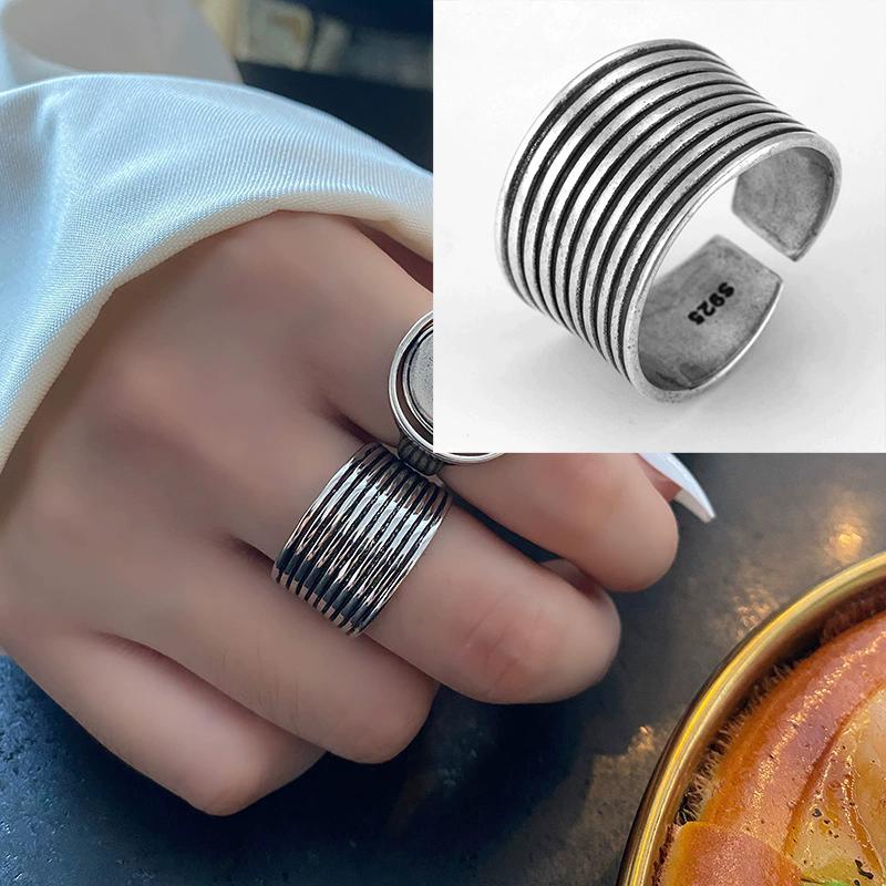 

PANJBJ 925 Sterling Silver Geometric Rough Ring for Women Girl Fashion Individuality Uneven Jewelry Birthday Gift Dropshipping