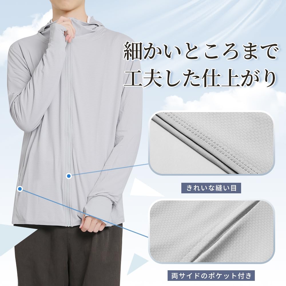 Hanorac cu protecție UV Rashguard Cremă de protecție solară Hanorac subțire cu mânecă lungă Protecție UV Respirabil Ușor Cu glugă Orificii pentru deget [PAFHL] Femei