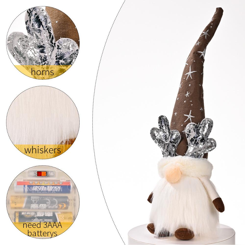 Bedårande Juldekoration LED-upplyst Rådjursdocka med Antlershatt Perfekt för Högtidsfiranden