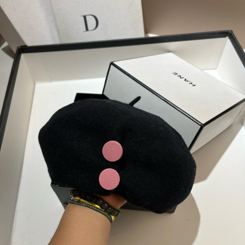 High Quality Australian Wool Beret Japanese Design Irregular Octagonal Hat Autumn and Winter Star Versatile Painter Hat