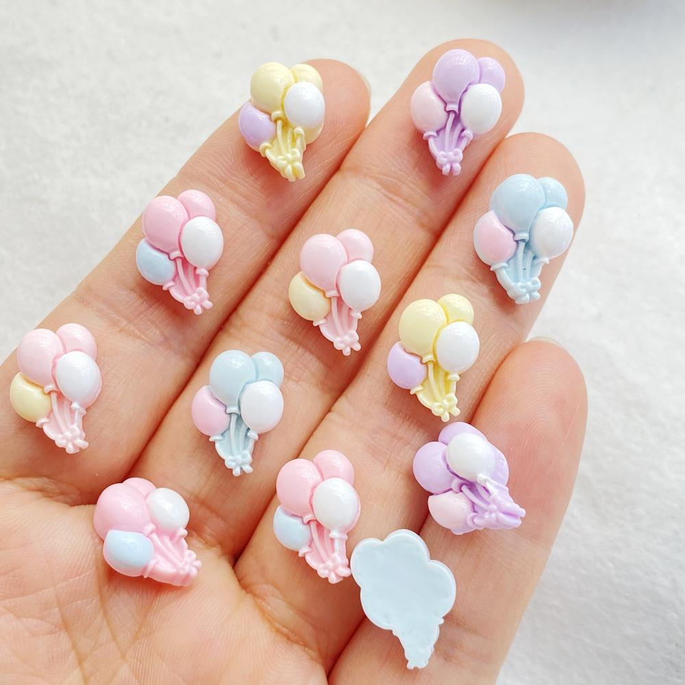 20Pcs New Cute Resin Cartoon Balloon Series Flat Back Scrapbooking DIY Jewelry Craft Decoration Accessories