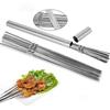 50Pcs Stainless Steel Barbecue Skewer Reusable BBQ Skewers Kebab Iron Stick For Outdoor Camping Picnic Tools Cooking Tools