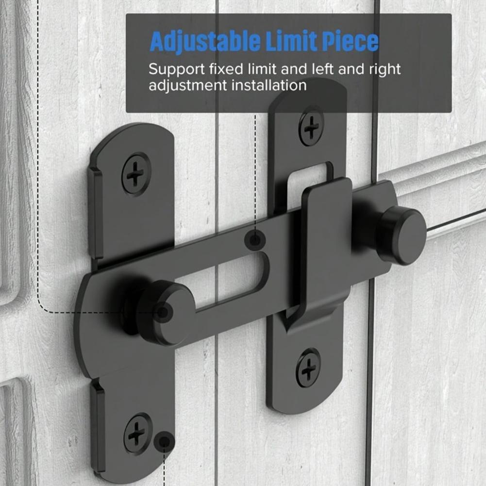 Stainless Steel Flip Lock Safety Door Small Holder Latch Bolt Barn Door Lock 180° Sliding Door Gate-Latch for Cabinet Cupboard