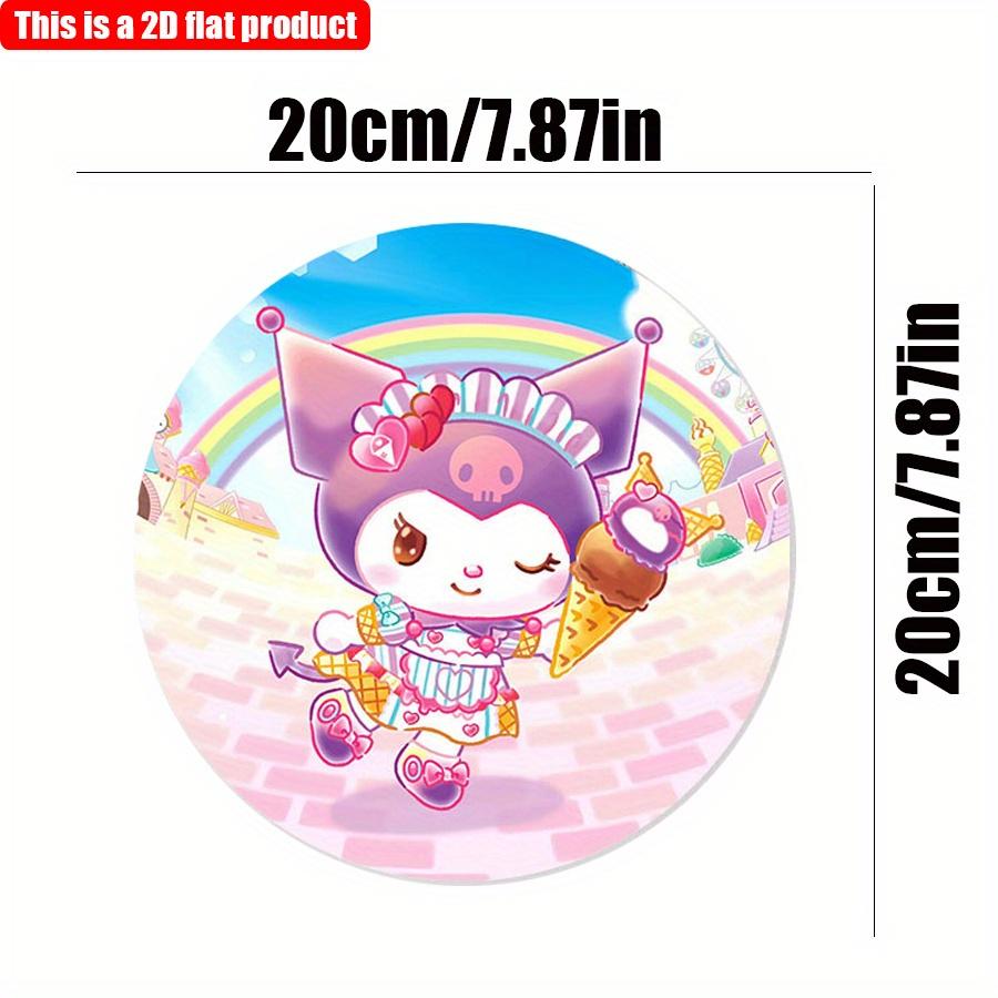 

Sanrio 2D Flat 20*20cm1pc Purple Kuromi Cute Sweet Cone Design Wall Art Decorative Plate, Sanrio Colorful Theme Girl Room Round wooden ornament 20*20cm