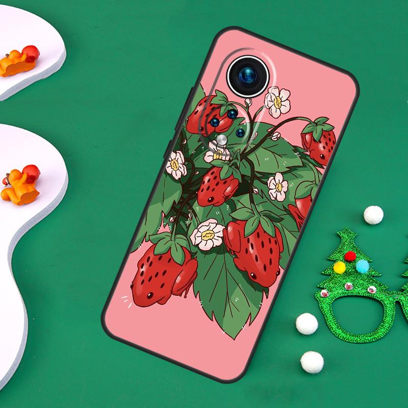 Cottagecore Fruit Strawberry Frog Case For Honor 200 Pro X9c X9b X9a X8a X8b X7a X6a X8 X9 50 70 90 Magic 5 6 7 Lite Cover