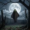Halloween Party Supplies Hanging Ghost Outdoor Decoration, Spooky Black Fabric with Green Yard Atmosphere Eyes for Outside Tree, Porch, Yard,