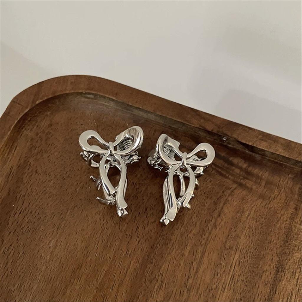Bowknot Hair Clip Alloy Claw Clips Hair Banana Barrettes Non-Slip Jaw Clip Girls Metallic Hair Claw for Women Side Bangs