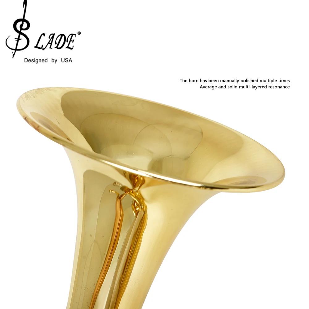 SLADE Bb Cornet Gold Plated Cornet Horn Professional Brass Instrument Cornet Trumpet With Case Cleaning Accessories Parts