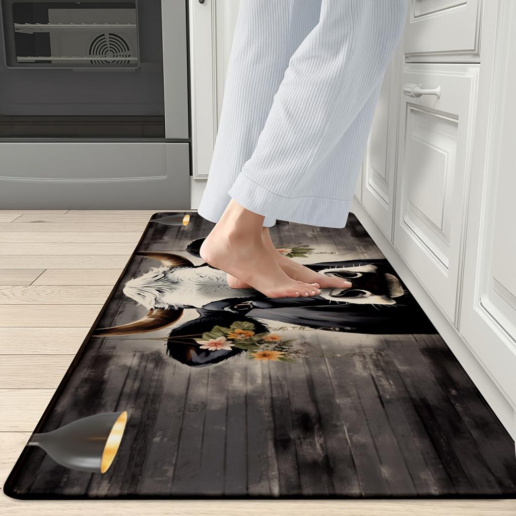 1Pcs Anti Fatigue Kitchen Rugs, Farmhouse  Print Waterproof Non-Slip Thick Cushioned Kitchen Mat Heavy Duty Comfort Standing Mat for Kitchen
