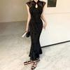 New Chinese-style Improved Cheongsam Dress for Women's Summer New High-end Temperament Slim-fitting Sexy Hip-wrapped Dress
