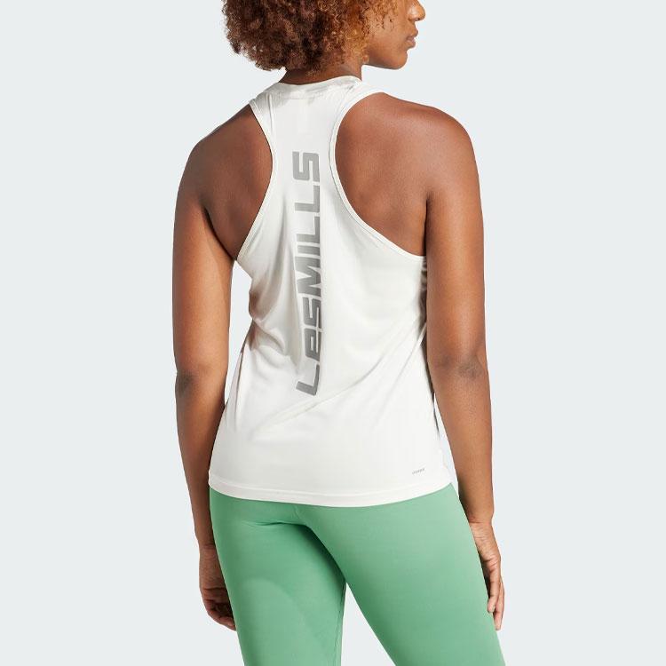 Adidas Womens Les Mills Graphic Tank Top Chalk White Women Streetwear IS2361
