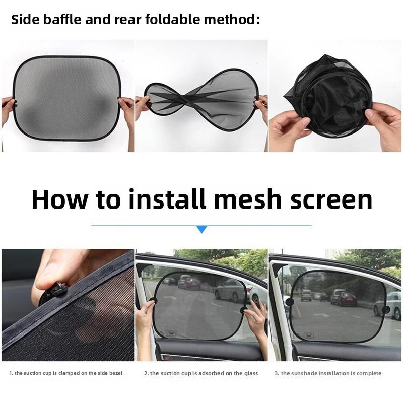 1-5PCS Car Window Sunshade Cover Sun UV Protection Auto Front Rear Black Window Curtain Side Glass Mesh Sunshades Accessories