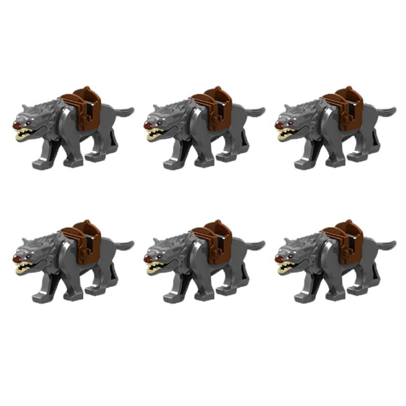 Medieval Military Building Blocks Cavalry Army Horse Animal Elephant Camel Wolf Crocodile Brick Toy Accessories S003