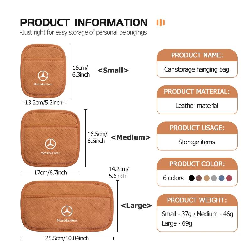XDFMN1 Hot 2026 New For Benz Car Door Seat Back Self Pasting Multi-Functional Storage Bag For Mercedes Benz C180 C300 W124 W176 W177 C2