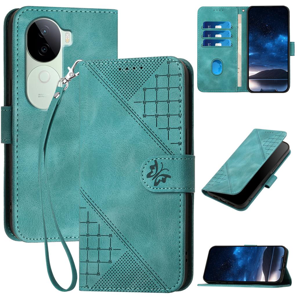 YX0080 For vivo V40e 5G/iQOO Z9s 5G Case Butterfly Imprint Leather Wallet Phone Cover