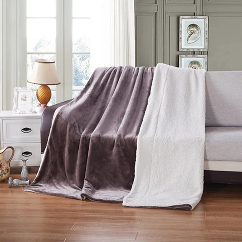 Wool Throw Blanket Keep Warm Winter Bed Blankets Double Sided Queen Duvet Cover Camping Double Bed Cover Bedspread On The Bed