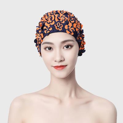 Bayan Yüzme Bonesi Elmas Çiçek El Yapımı Üç Boyutlu El Dikişli Üç Katmanlı Çiçek Başı Sıkmaz Çift Kumaş Yüzme Spa