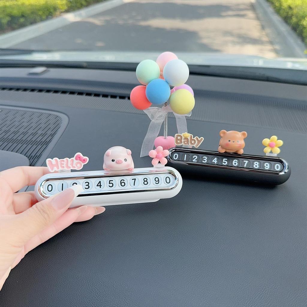 Cute Temporary Parking Phone Number Plate for Car Interior