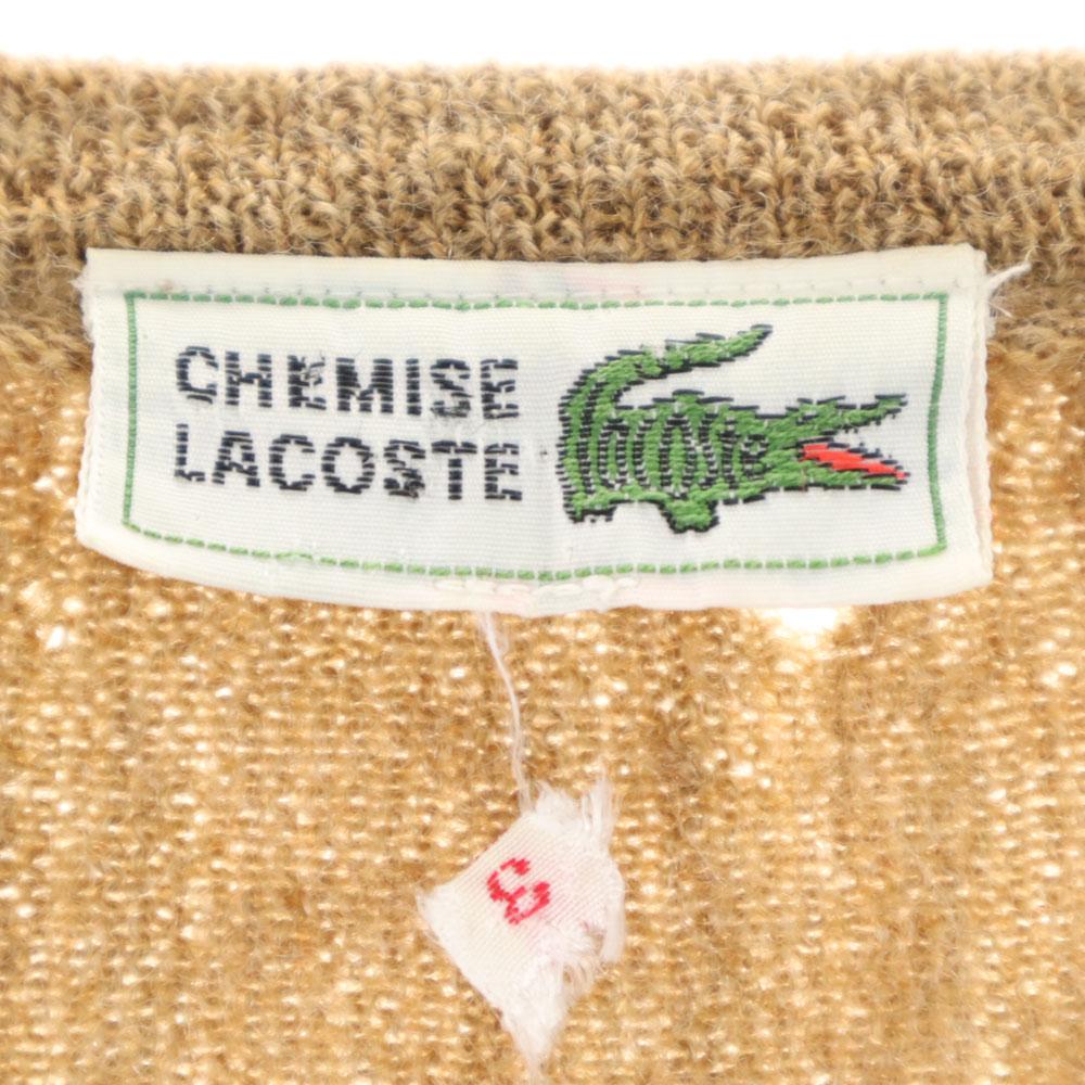 CHEMISE LACOSTE Wool Vintage Long sleeve V neck sweater 3 Brown knit Women Used