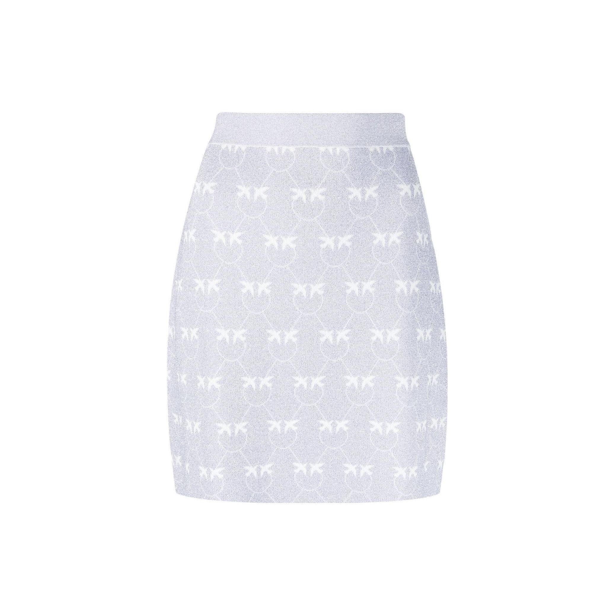 PINKO SS23 Jupe Mini Casual Tricotée Combinaison de Lettres Femmes jupes Violet Clair 100216-A0IT-JZ1 S white