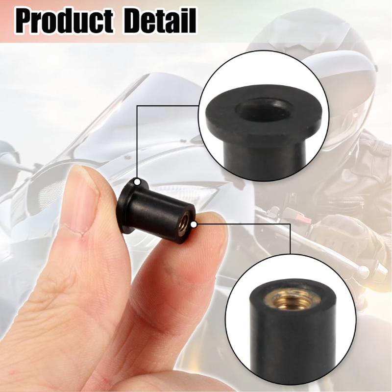 Noci per Vetro Paravento M5/M6 Moto Bulloni Carena Viti di Espansione in Gomma Fasteners 10/20/30 PZ Accessori Moto