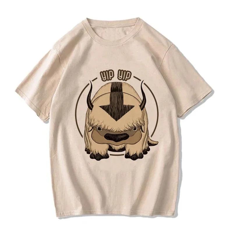 Avatar The Last Airbender Tee Shirt Appa Yip Harajuku EU Size Tshirt Fashion Mange T-shirt Y2k Streetwear Hip Hop Vintage Tops