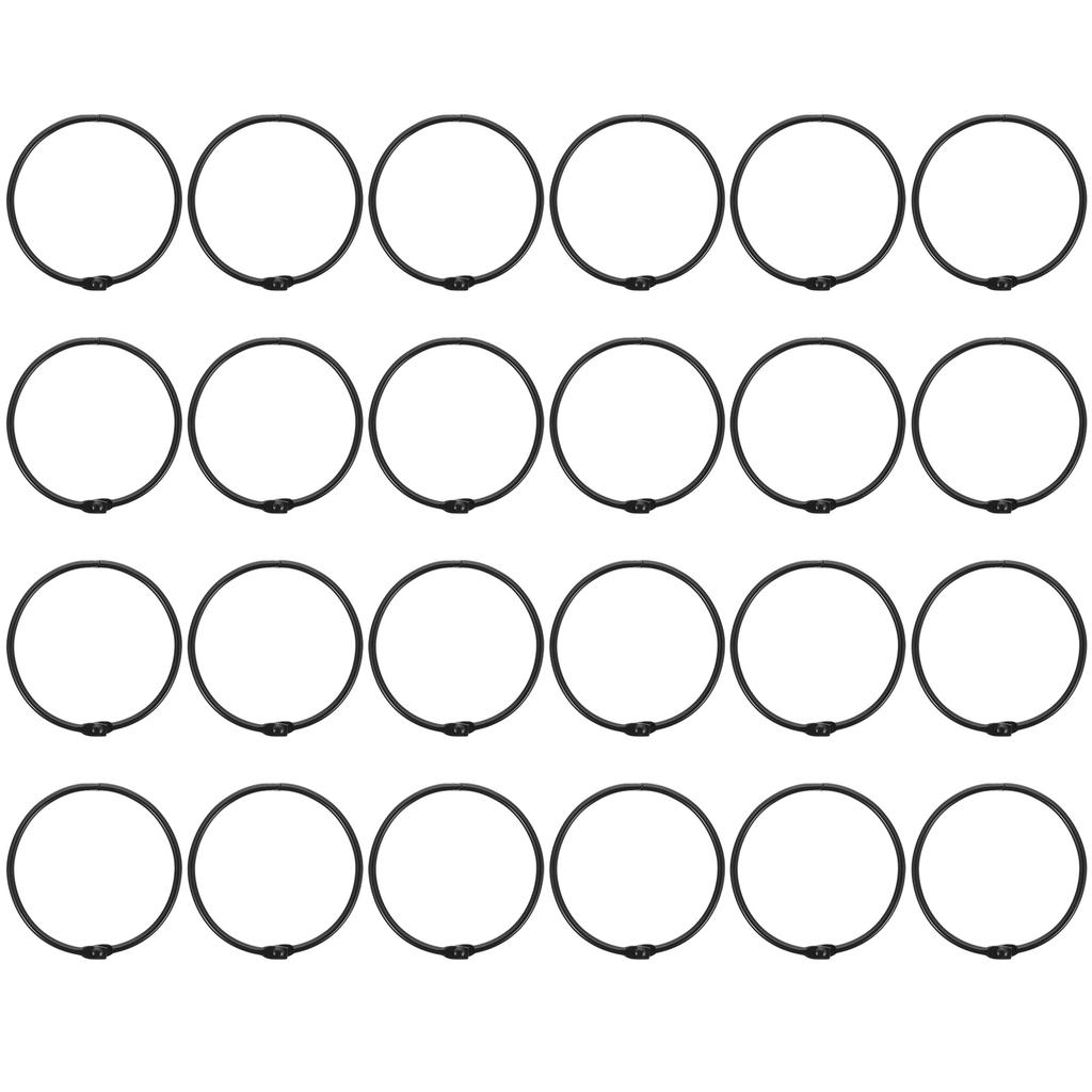 24Pcs Round Shower Curtain Rings Flexible Safe No Burrs Pleated Style for Various Colors Home Decoration Circular Curtain Ring